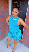 Off The Fringes 2 Piece Bodysuit Short Set