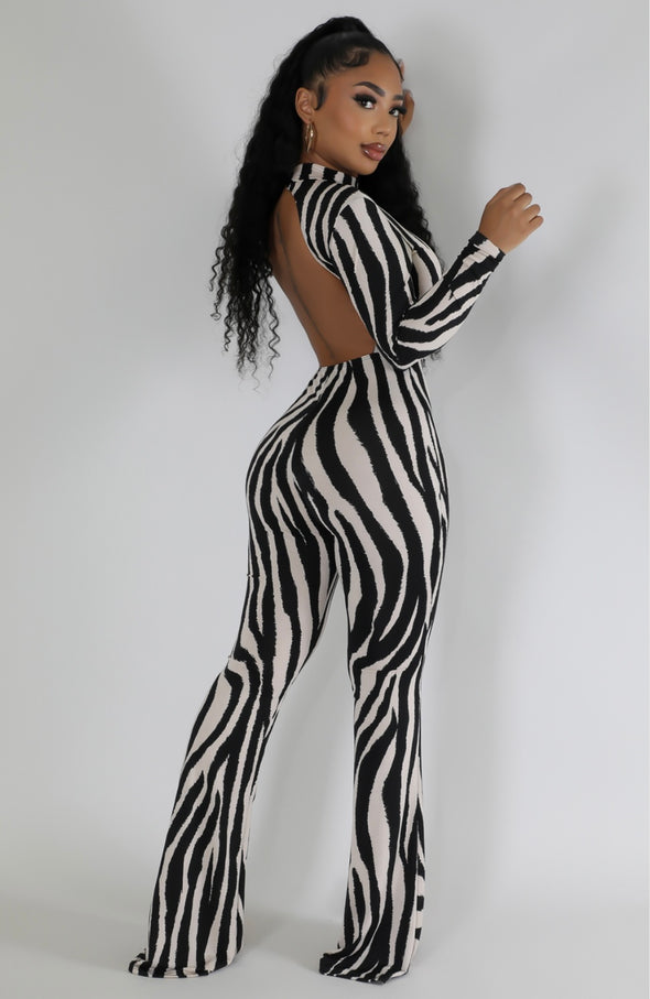 Wild Nights Zebra Jumpsuit
