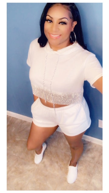 Ice Me Out Rhinestone Short Set